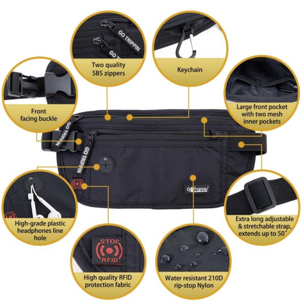 GoTrippin Travel Money Belt, Waist Pouch Bag