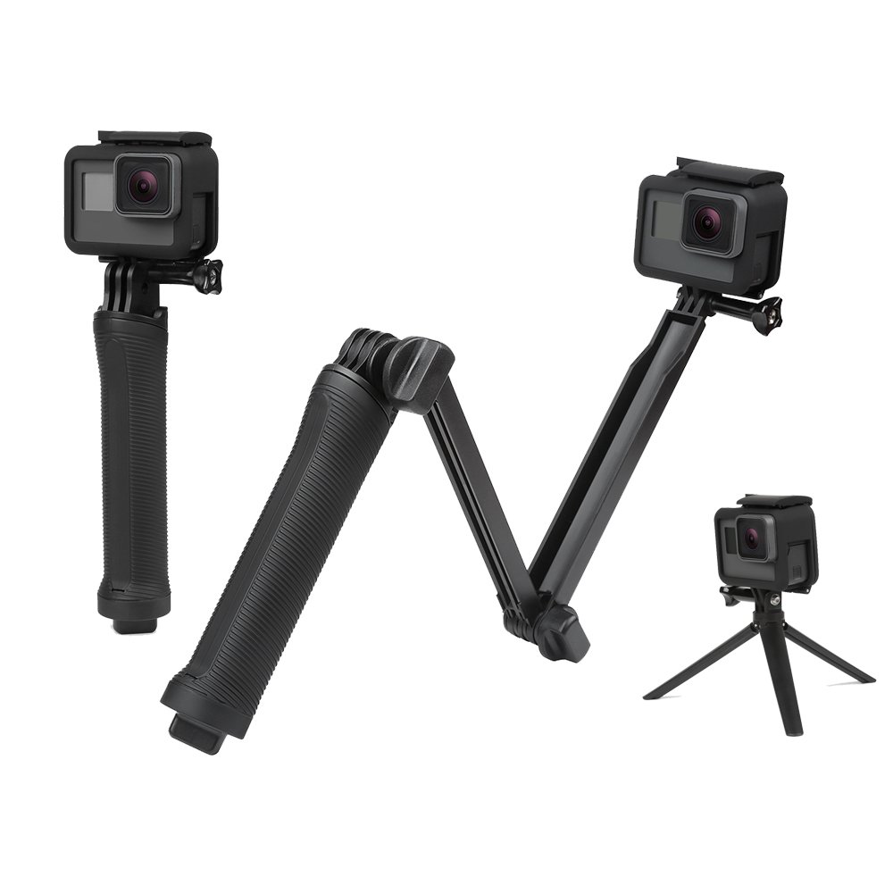 1. 3-Way Monopod Grip Arm Tripod Foldable Selfie Stick - Image 1