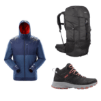 Trek Big 3 Combo - Trek Shoes, Winter Jacket, 50L Backpack