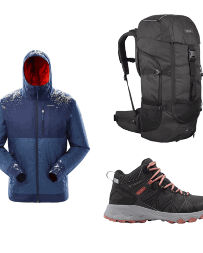 Trek Big 3 Combo - Trek Shoes, Winter Jacket, 50L Backpack